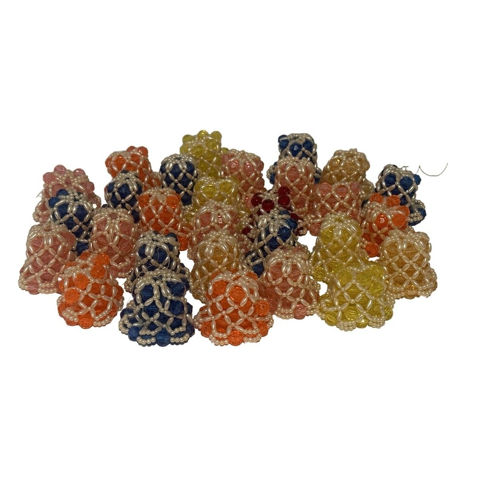 Beaded Bell String Lights Multi-color Christmas Faux Pearl Decor (29)